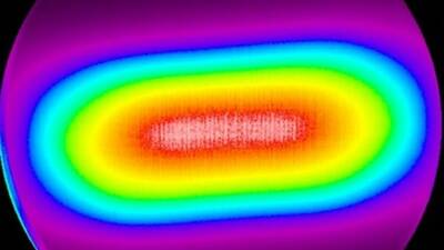 False color scale: CMS luminance variation by view angle