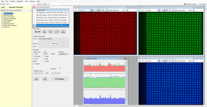 VisionCAL software interface_histogram VisionCAL software interface_histogram