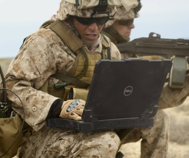 Dell_Latitude rugged laptop in combat