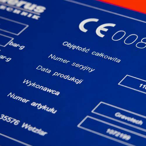 Plaque with CE mark Plaque with CE mark